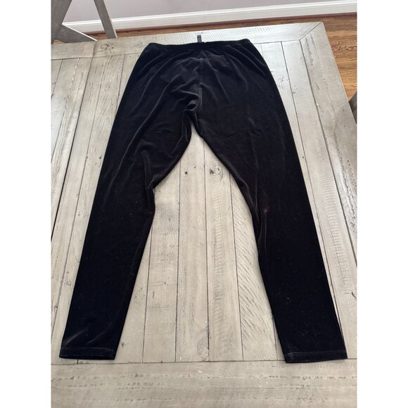 EILEEN FISHER Stretch Velvet Leggings Black Size Medium Petite PM - Picture 3 of 3